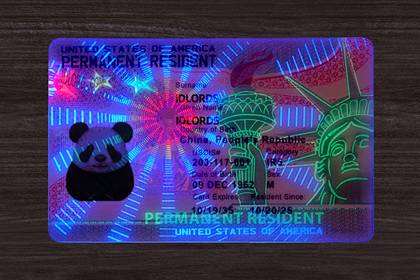 Premium scannable novelty ID card with realistic design